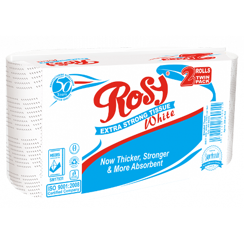 Rosy Toilet Tissue White 2s Unwrapped