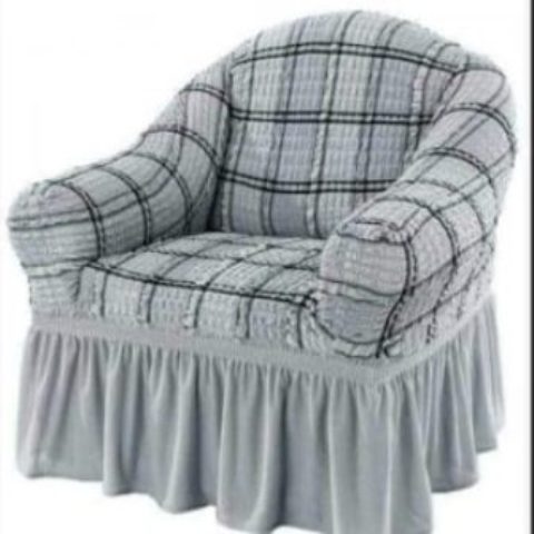 One Seat Sofa Cover – Light Blue Stripes