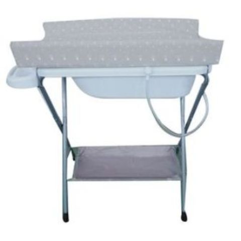 TOP 2 Foldable Bathtub Basin With Stands & Changing Mat - Gray