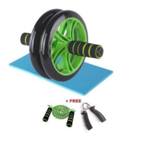 AB Wheel Abs Roller Workout+Knee Mat+Skipping Rope+HandGrip