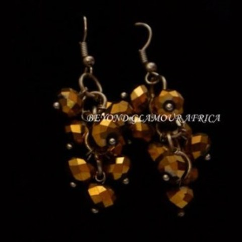 Ladies Golden Crystal Chandekier Earrings