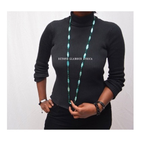 Ladies Blue Crytsal long necklace