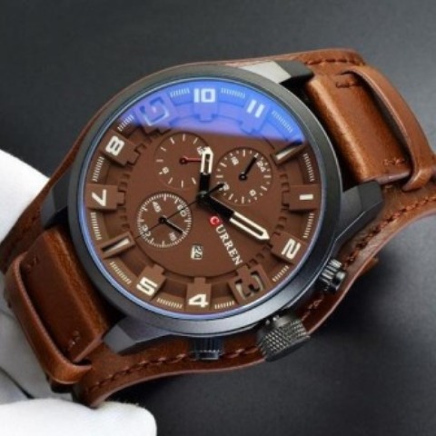 CURREN 8225 Fashion Men Quartz Wristwatch Creative Leather Strap Sports Watch