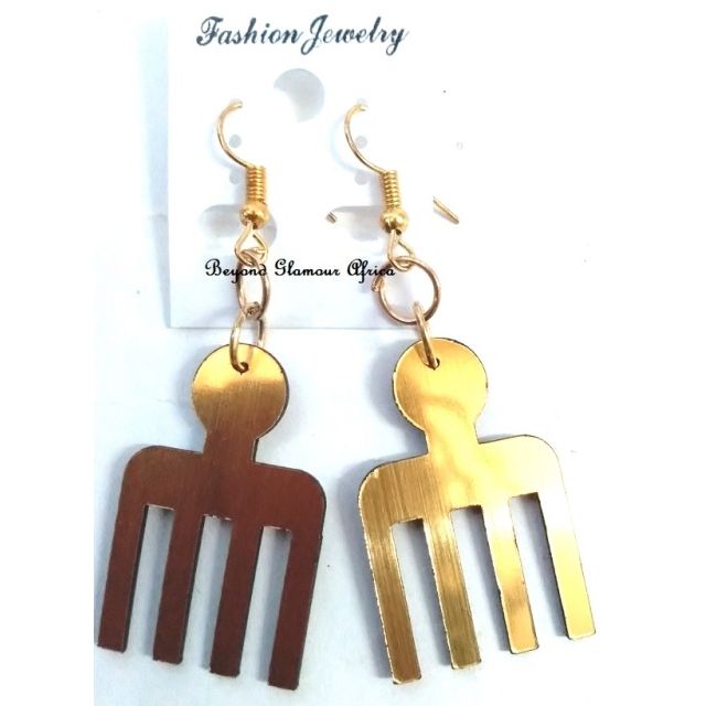 Ladies Comb Brass earrings