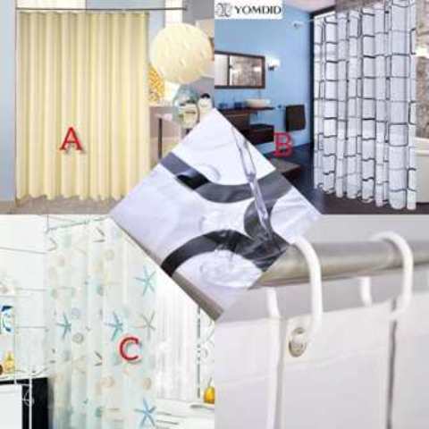 Morden Translucent Bathroon Shower Curtain