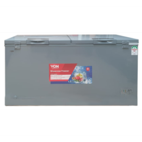 Von VAFC45DXS Showcase Freezer, 445L - Grey