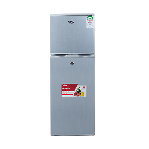 Von VART-19DHS Double Door Fridge 136L - Silver
