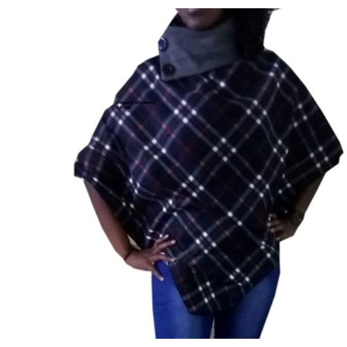 Blue/Grey Soft Cotton Poncho