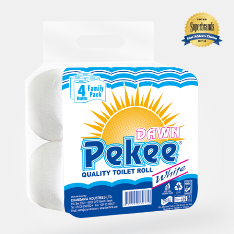 Dawn Pekee Unwrapped White Toilet Tissue 4 pack