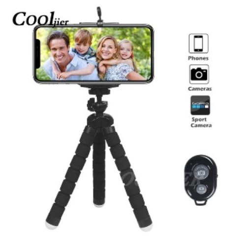 Generic Flexible Sponge Octopus Mini Tripod With Bluetooth Remote Shutter For iPhone mini Camera Tripod Phone Holder clip stand