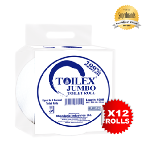 Velvex Jumbo Tissue Wrapped 100M 12s