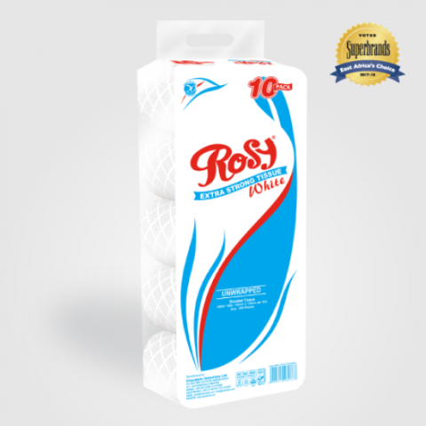 Rosy Toilet Tissue White 10s Unwrapped
