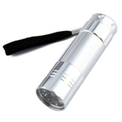 Generic Fohting Mini Aluminum UV Ultra Violet 9 LED Flashlight Blacklight Torch Light Lamp  Silver.