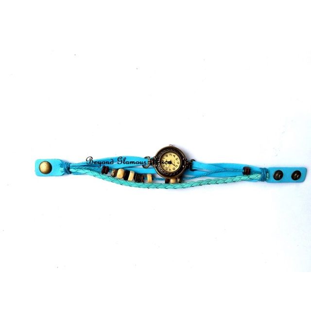 Ladies Light Blue leather Bracelet watch