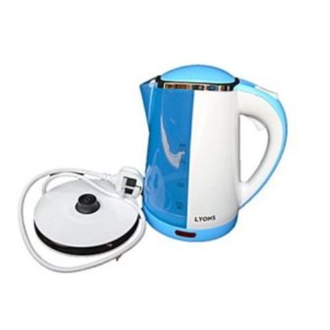 Lyons FK-802- Electric Kettle, Plastic, 1.7L, Cordless, White & BLUE
