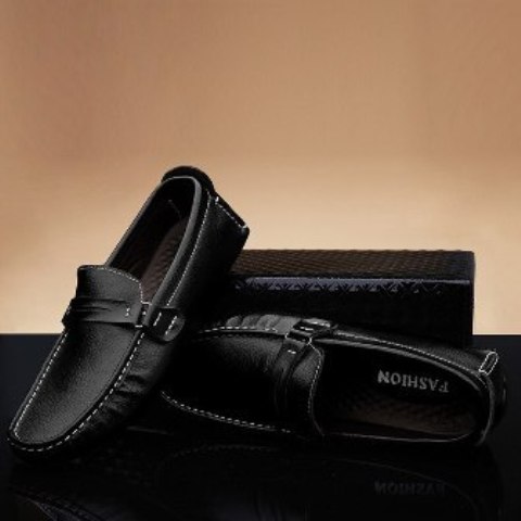 Genuine Leather Casual Stylish Rubber Sole Slip-on Non Slip Men Loafer Shoes