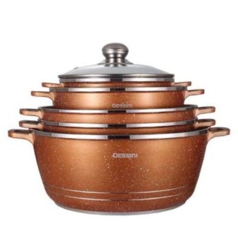 Dessini Granite Coated 10 Pcs Non-Stick Cooking Pots