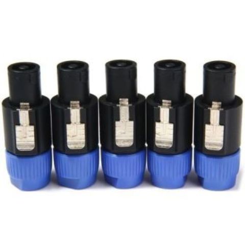 Generic Full Function Push DIY 4Pin Speaker Amplifier Cable Jacks 5PCS (Black)