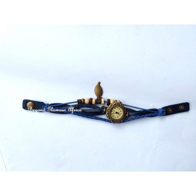 Ladies Blue Leather Bracelet watch