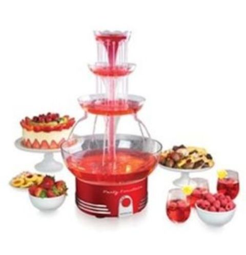 Nostalgia DBF15RR Lighted Party Fountain - Retro Red