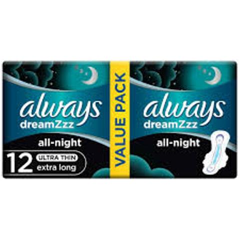 Always Ultra Thin Duos Night 12 pieces