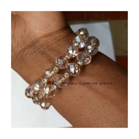Ladies Light Pink spiral crystal bracelet