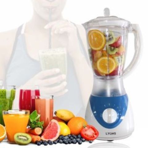 Lyons 2 In 1 Blender With Grinding Machine 1.5L - White & Blue