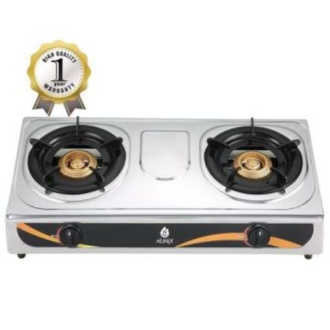 Nunix Stainless Steel 2 Burner Gas Stove