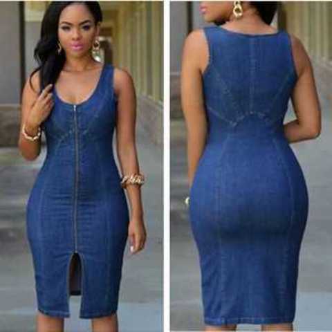 Stylish Bodycon Denim Dress PGSLTD