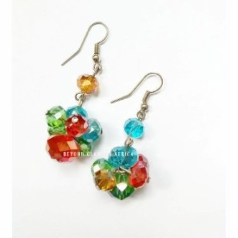 Ladies Multi color Crystal Earrings