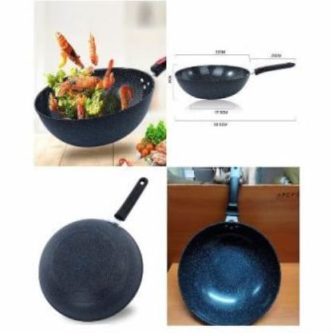 NEW HEAVY GRANITE DEEP FRYING PAN.