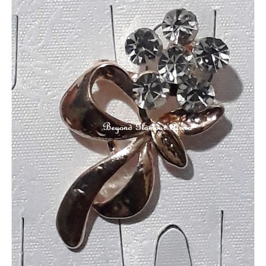 Women's  clear crystal Gold  Brooch