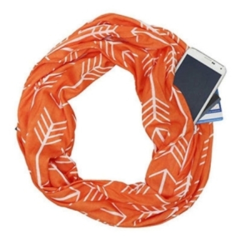 Infinity scarf with hidden pocket