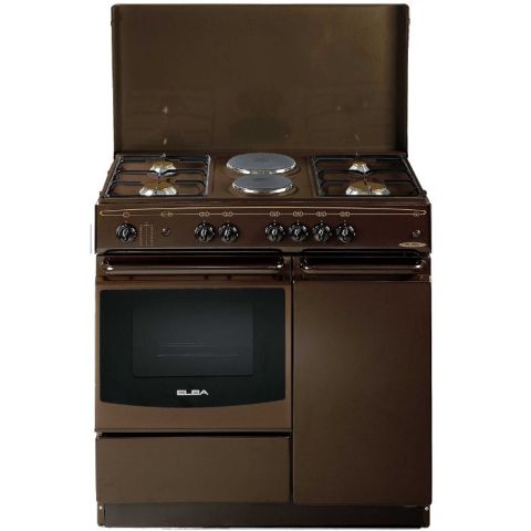 Ramtons 4 Gas Burners+ 2 Electric Plates, Dark Brown- Eb/114
