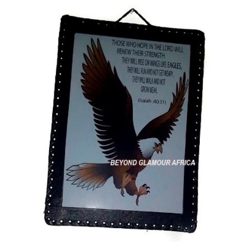 Leather bound bird art