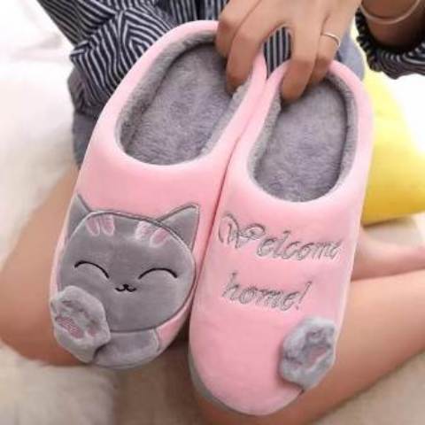 Indoor Warm Cotton Comfortable Non Slip House Slip-On Shoes