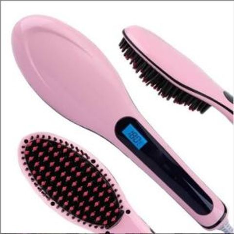 Hair straightener brush
