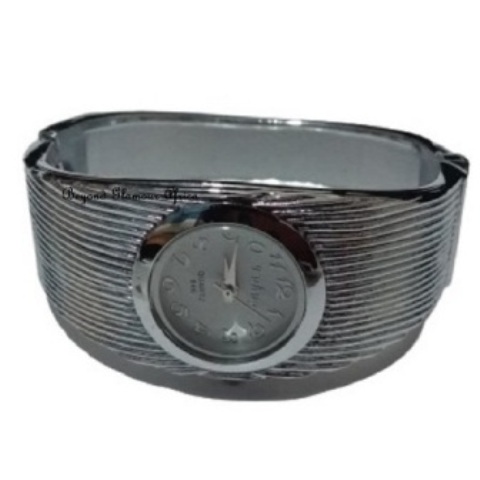 Ladies Silver Plated Bangle Watch