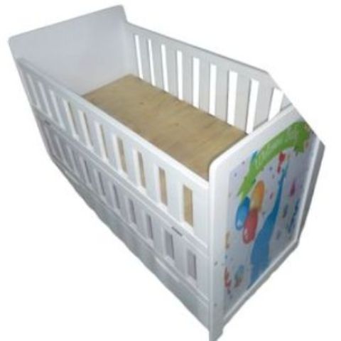 Baby Cot Set & Drawer - White