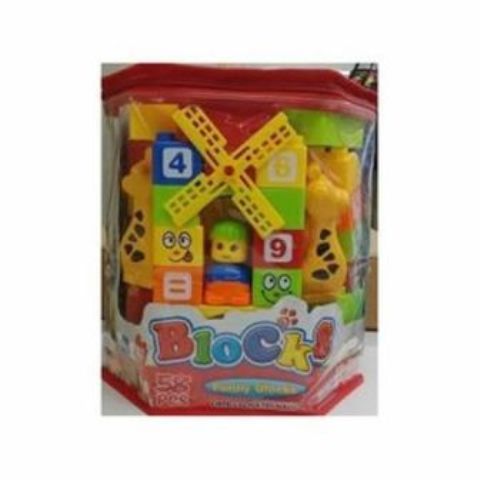 58-piece Cartoon Themed Kids Educational Building Blocks