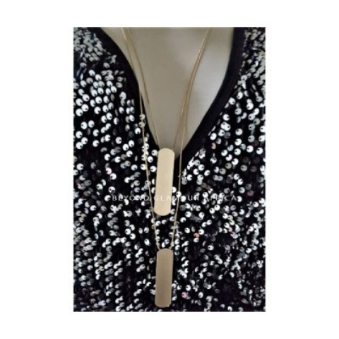 Ladies Gold Plated Twin Dog Tags