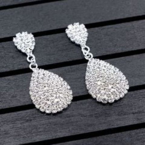 Bridal Water Drop Dangle Earrings